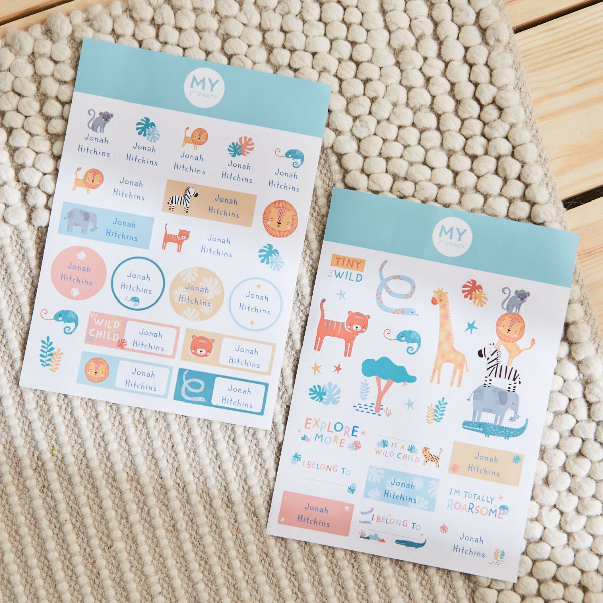Personalised Safari Sticker Pack