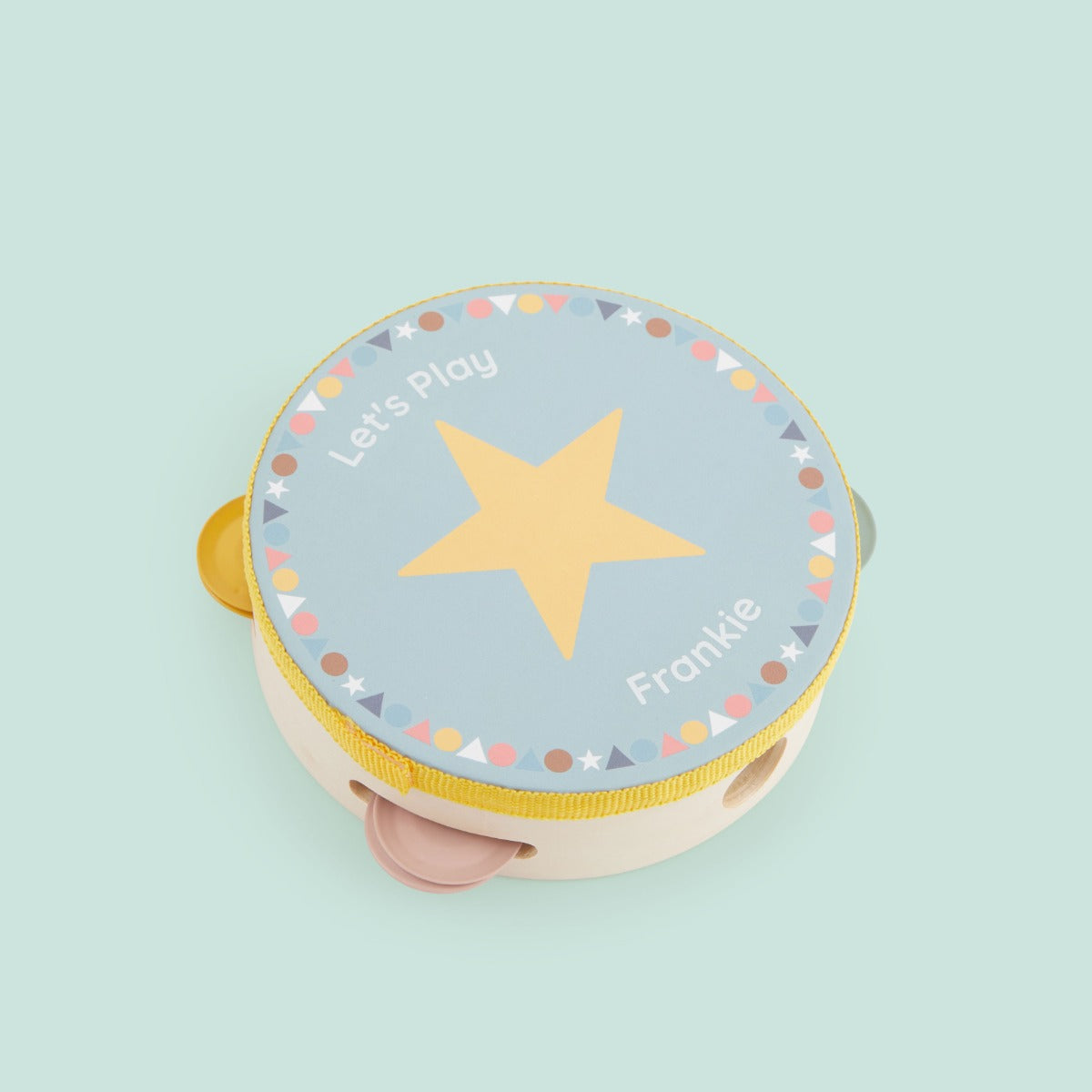 Personalised Colourful Childrens Tamborine Toy