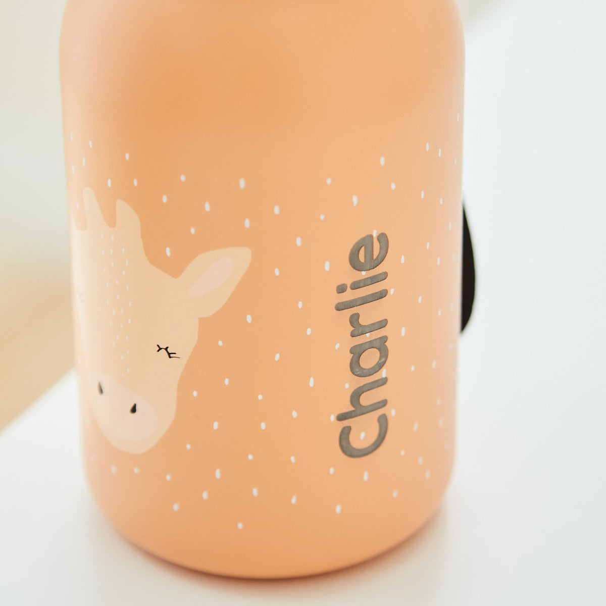 Personalised Trixie Apricot Giraffe 350ml Water Bottle