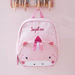 Personalised Pink Unicorn Face Medium Backpack