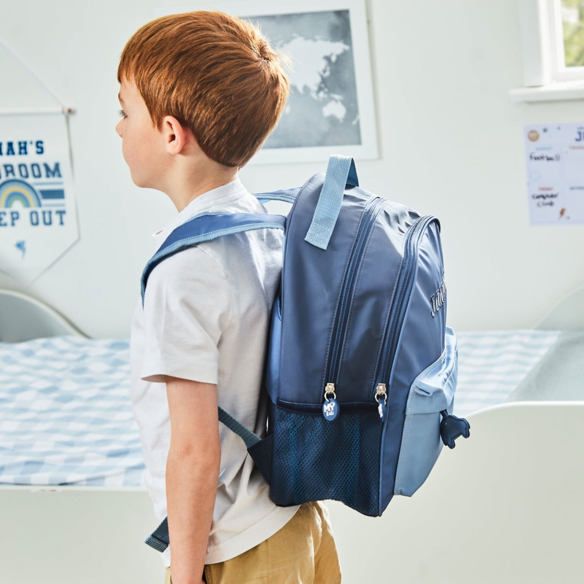 My Kids Personalised Blue Large Backpack