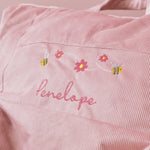 Personalised Pink Bumblebee Cord Bean Bag Chair 