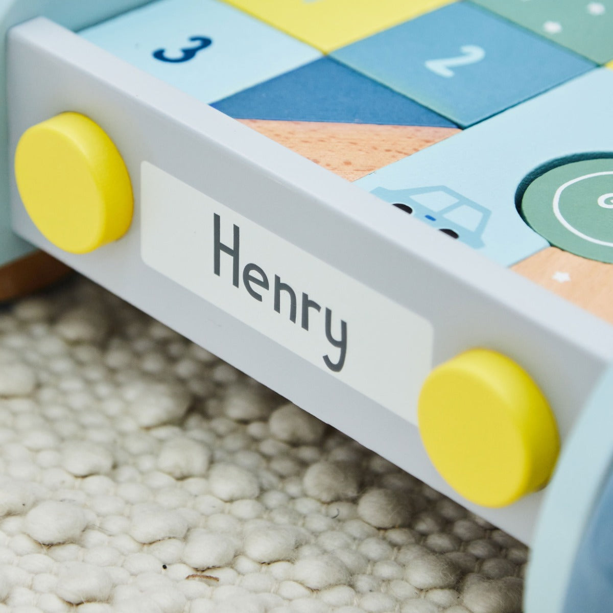 Personalised Blue Car Push-Along Activity Walker FSC®
