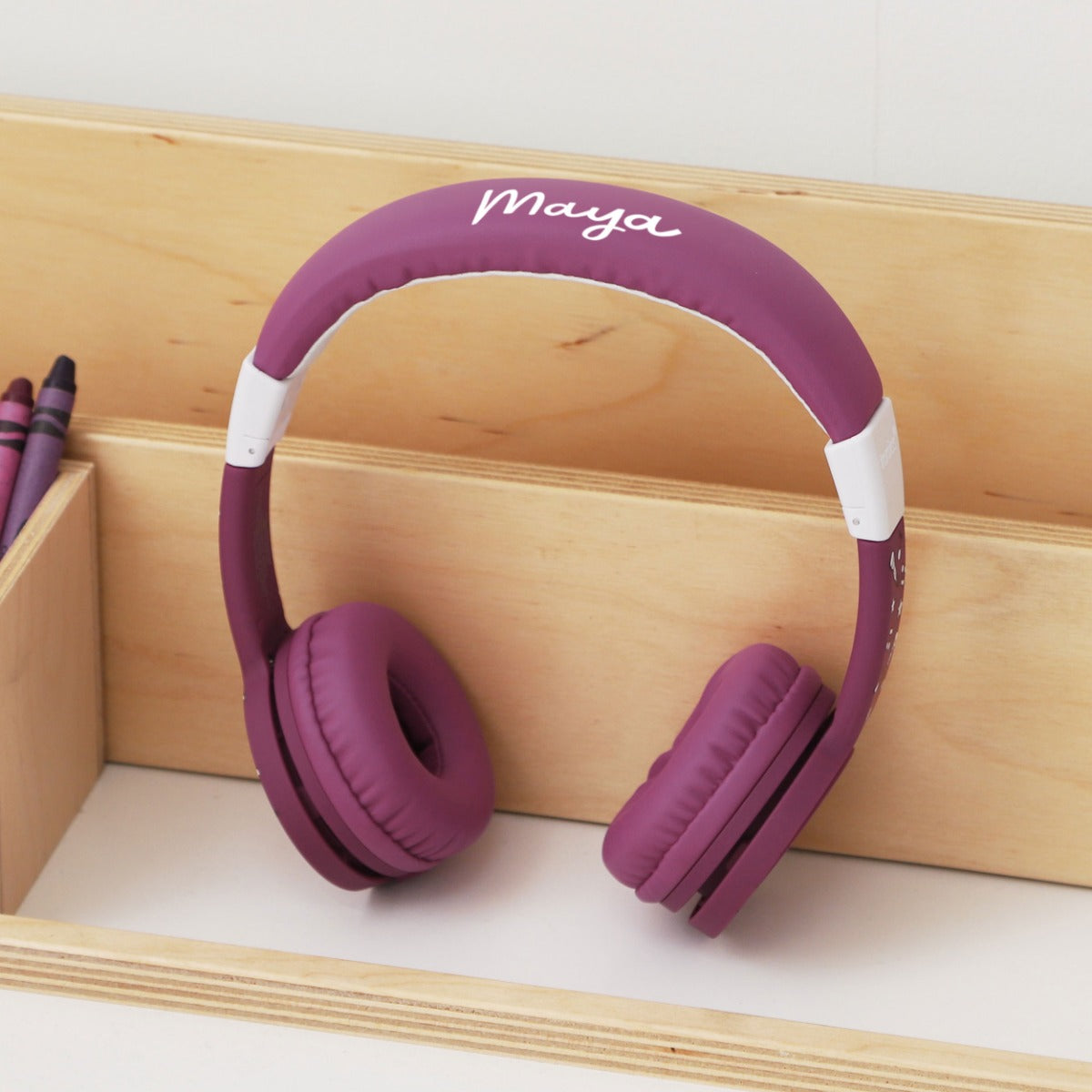 Personalised Purple Tonies Foldable Headphones