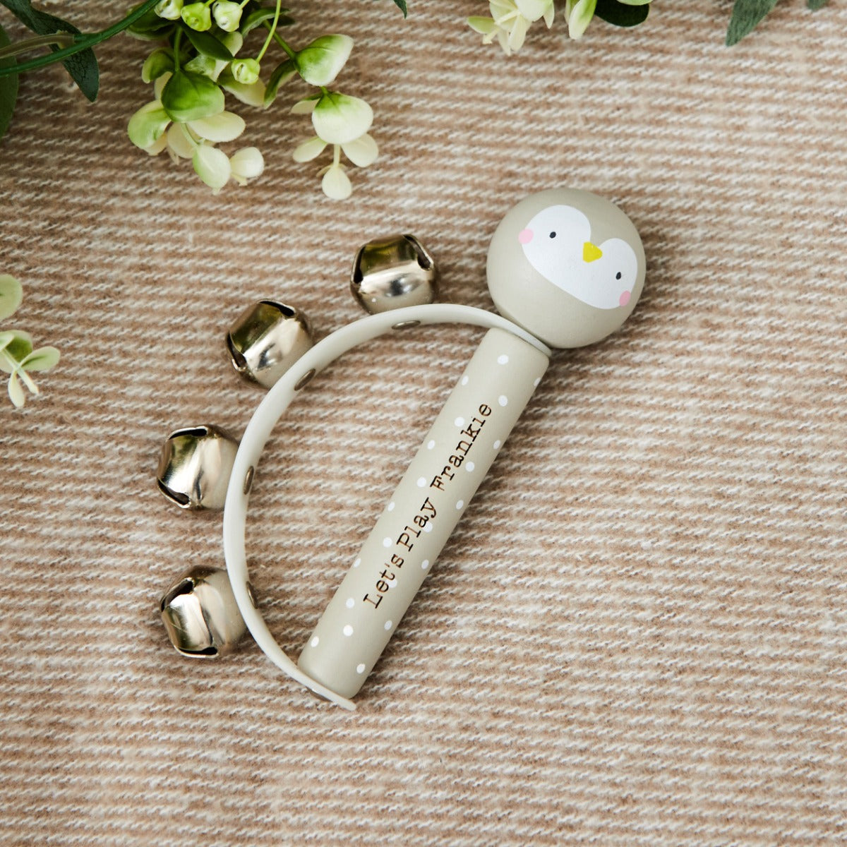 Personalised Wooden Penguin Handbell FSC® 