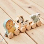 Personalised Safari Wooden Pull-Along Toy FSC®
