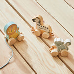 Personalised Safari Wooden Pull-Along Toy FSC®