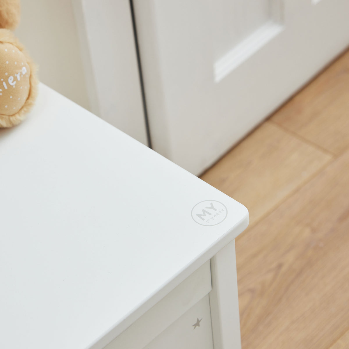 Personalised Biscuit Bear White Toy Box FSC®