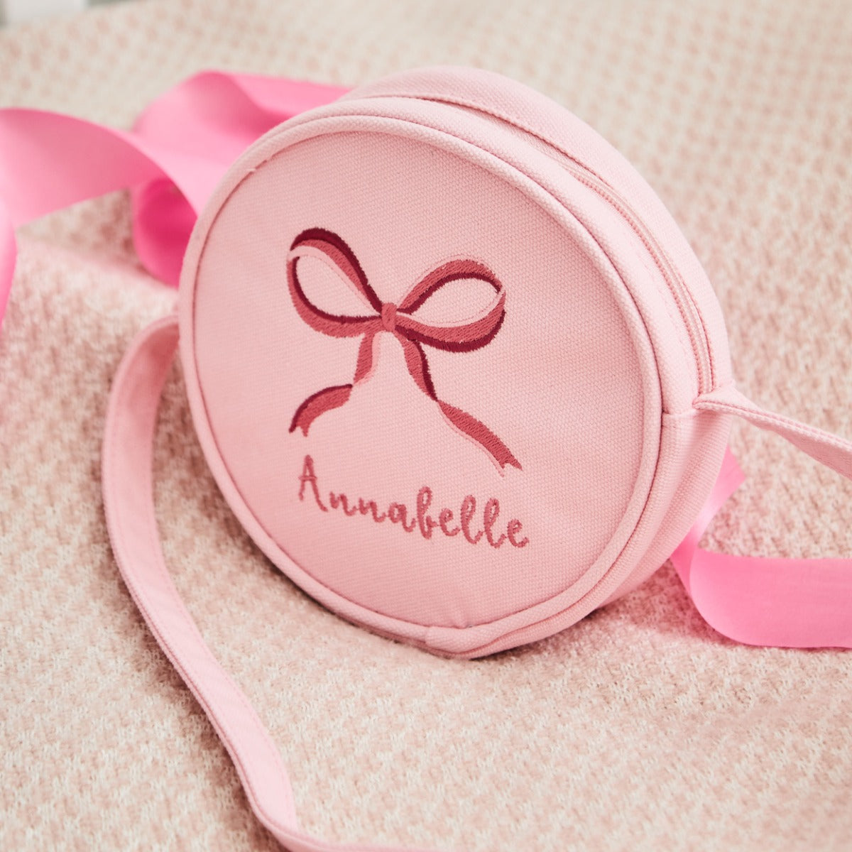 Personalised Bow Pink Handbag 