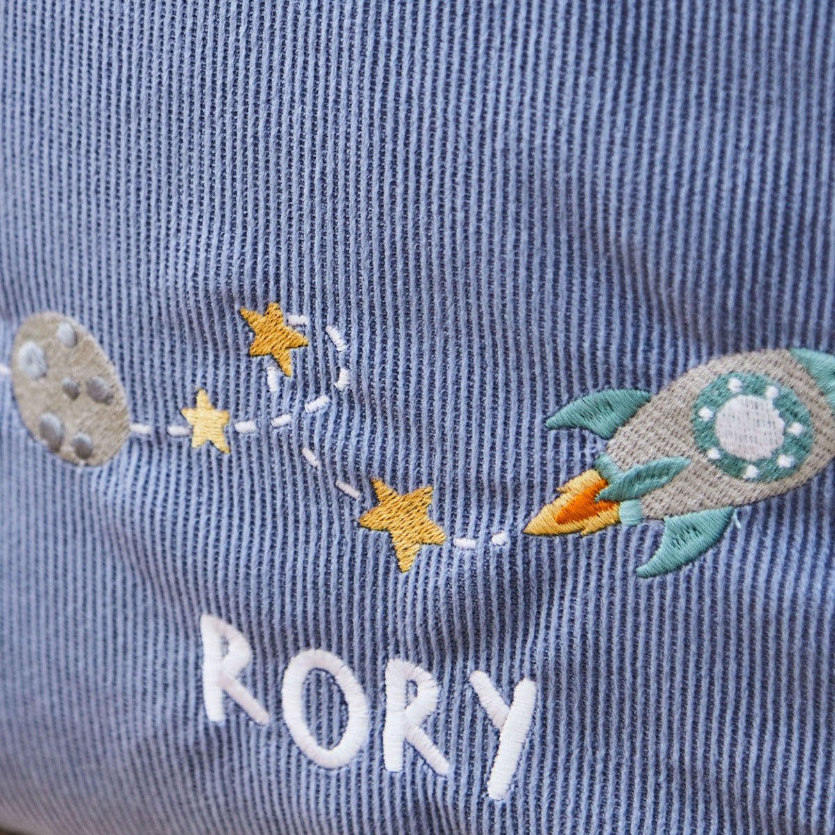 Personalised Rocket Navy Cord Chair