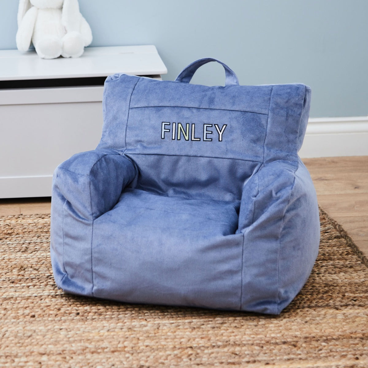 Personalised Letter Patch Navy Cord Chair