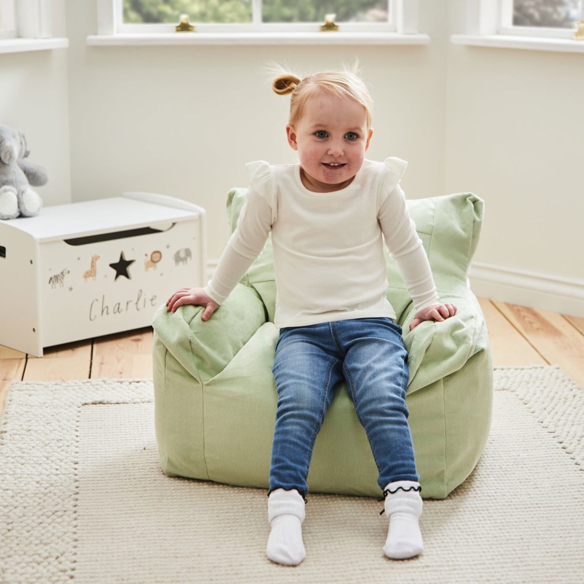Personalised Born to be Loved Sage Cord Chair