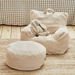 Personalised Caramel Name Bean Bag Foot Stool