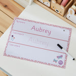 Personalised Baker Ross Pink Floral Whiteboard & Pen