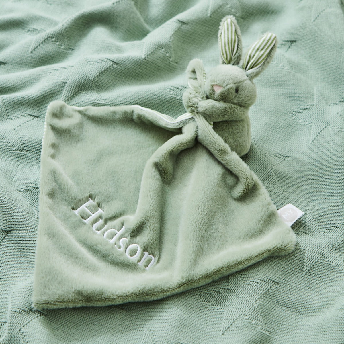 Personalised Sage Bunny Comforter 