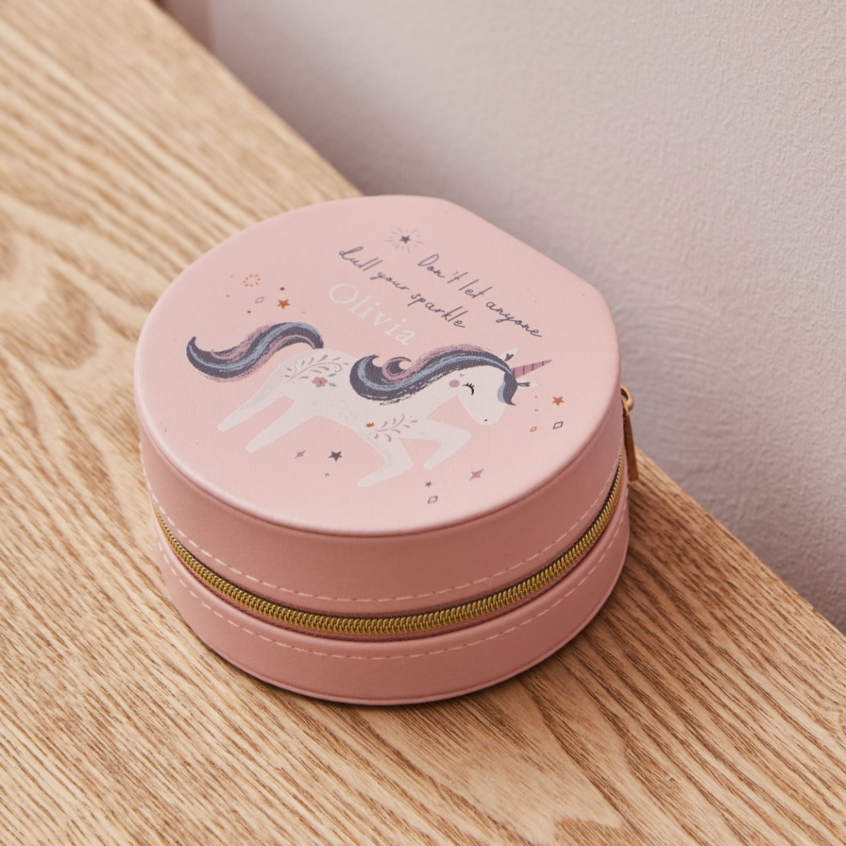 Personalised Pink Unicorn Jewellery Box 