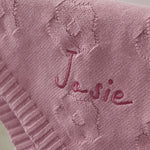 Personalised Raspberry Ripple Flower Jacquard Blanket