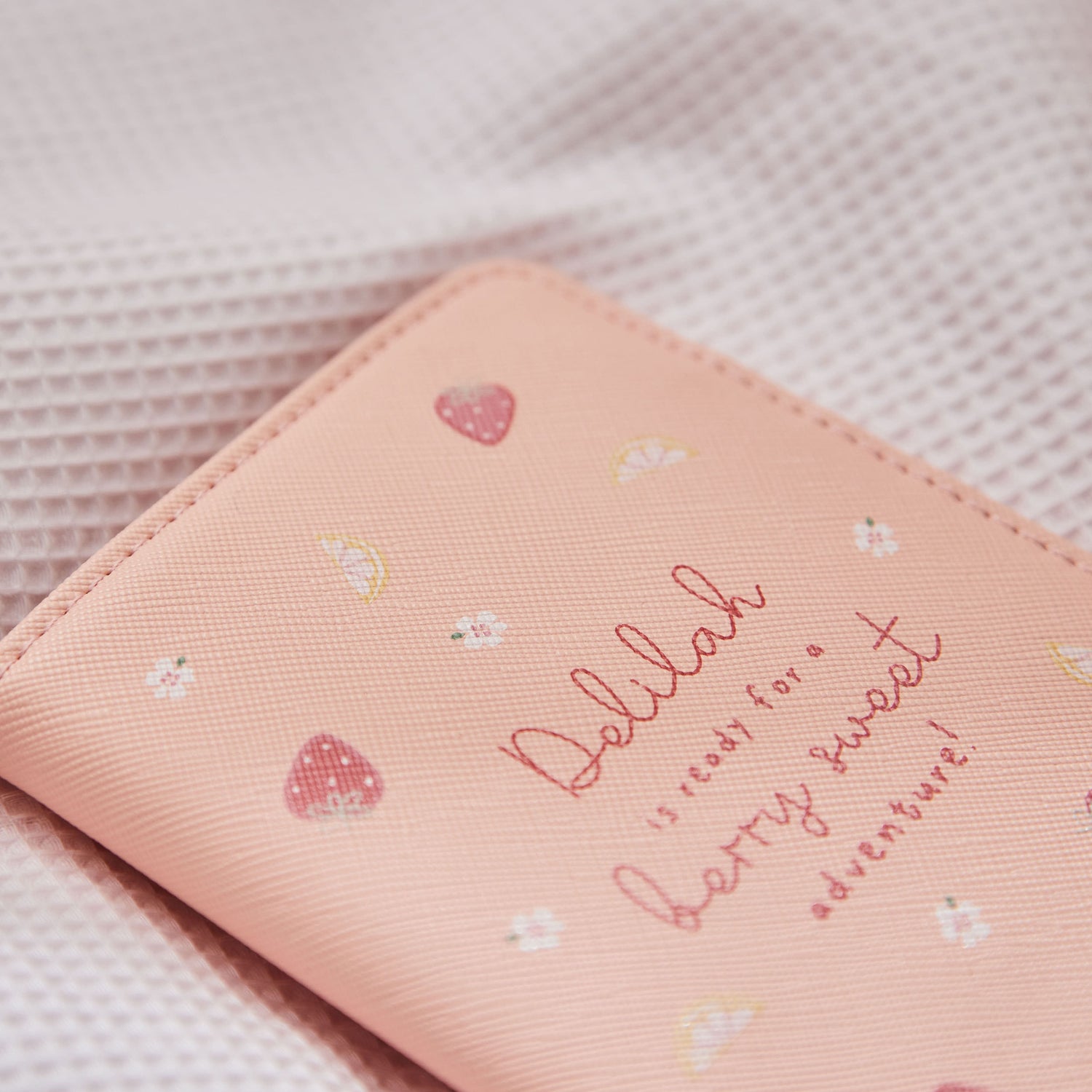 Personalised Berry Sweet Baby Passport Holder & Luggage Tag Set
