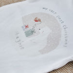 Personalised Polar Bear White Christmas Bodysuit 