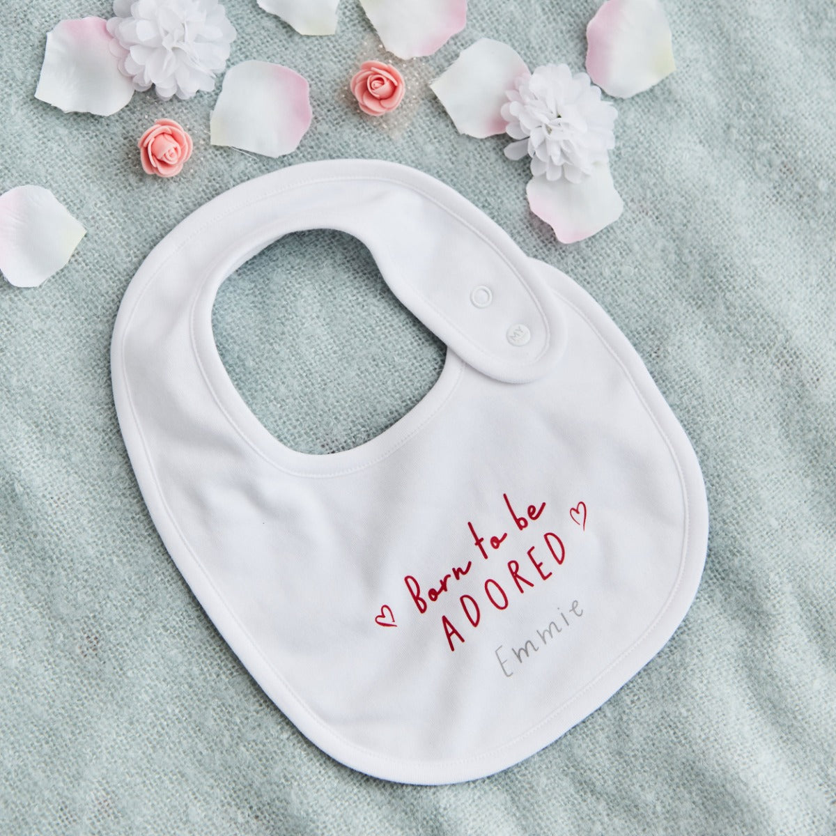 Personalised Born To Be Adored Valentine's Day Bib