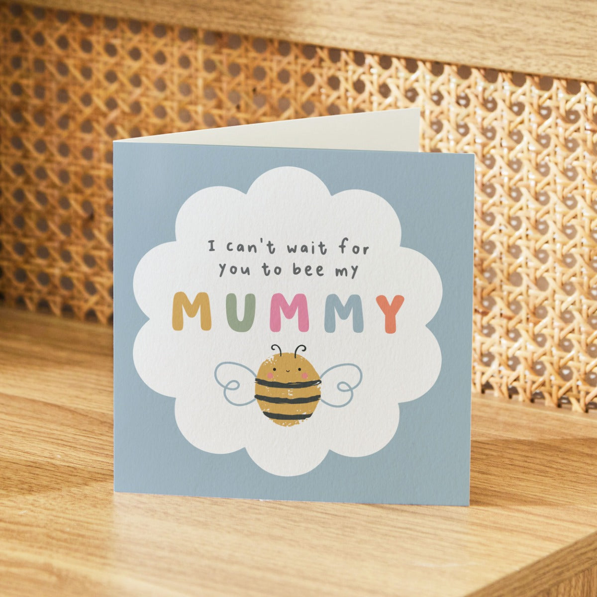 Personalised Mummy To Bee Square Greeting Card
