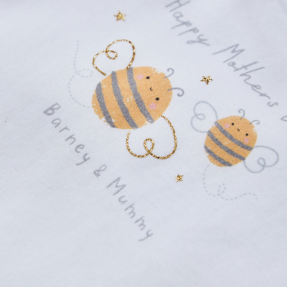 Personalised Happy Mother's Day Bee T-Shirt in White 