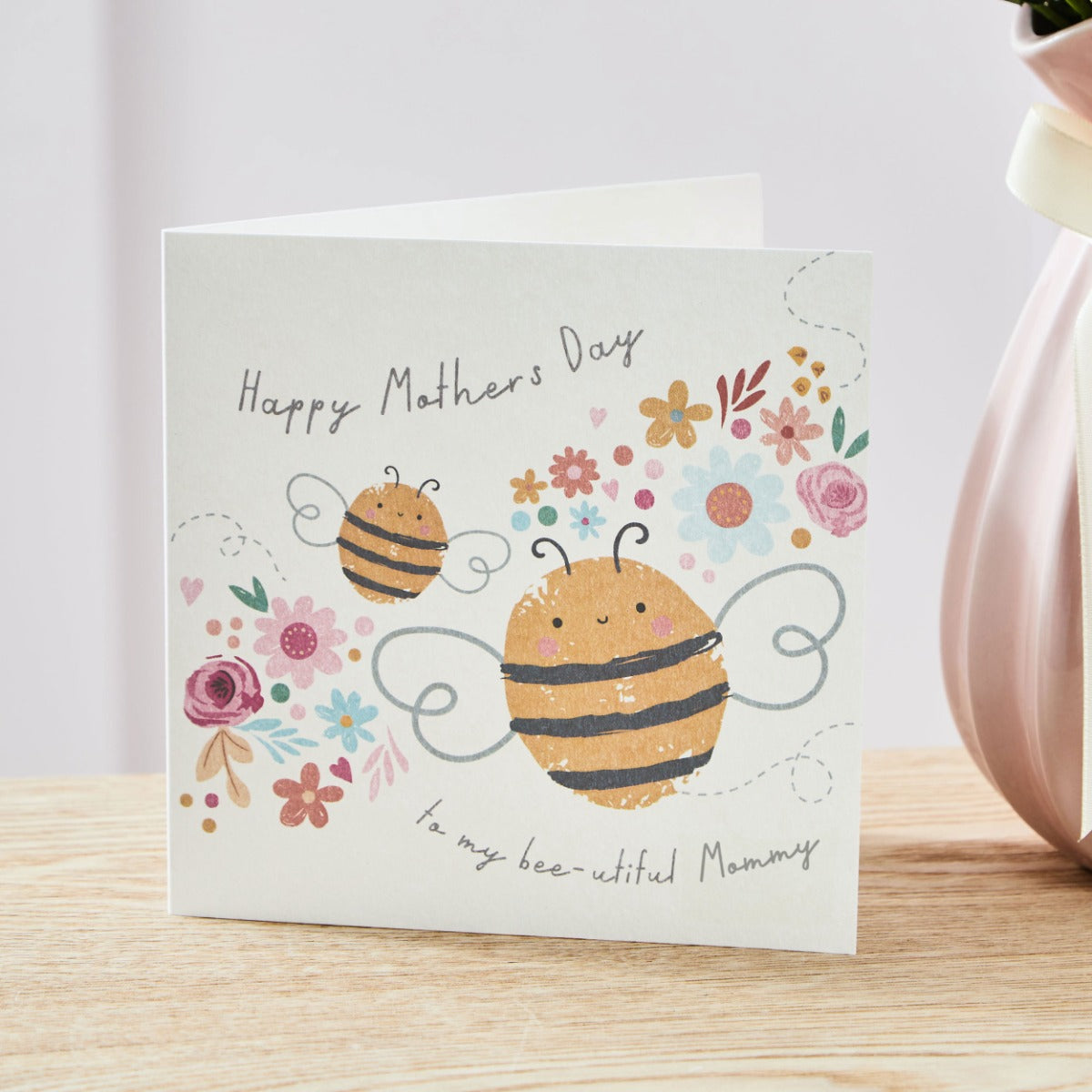 Personalised Happy Mother's Day To My Bee-utiful Mummy Greeting Card