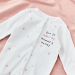 Personalised Our 1st Mother's Day Pink Star Sleepsuit 