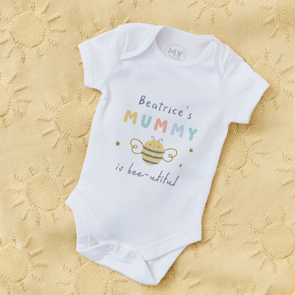 Personalised Mother's Day Bee-Utiful White Bodysuit 