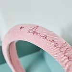 My Kids Personalised Pink Heart Padded Headband