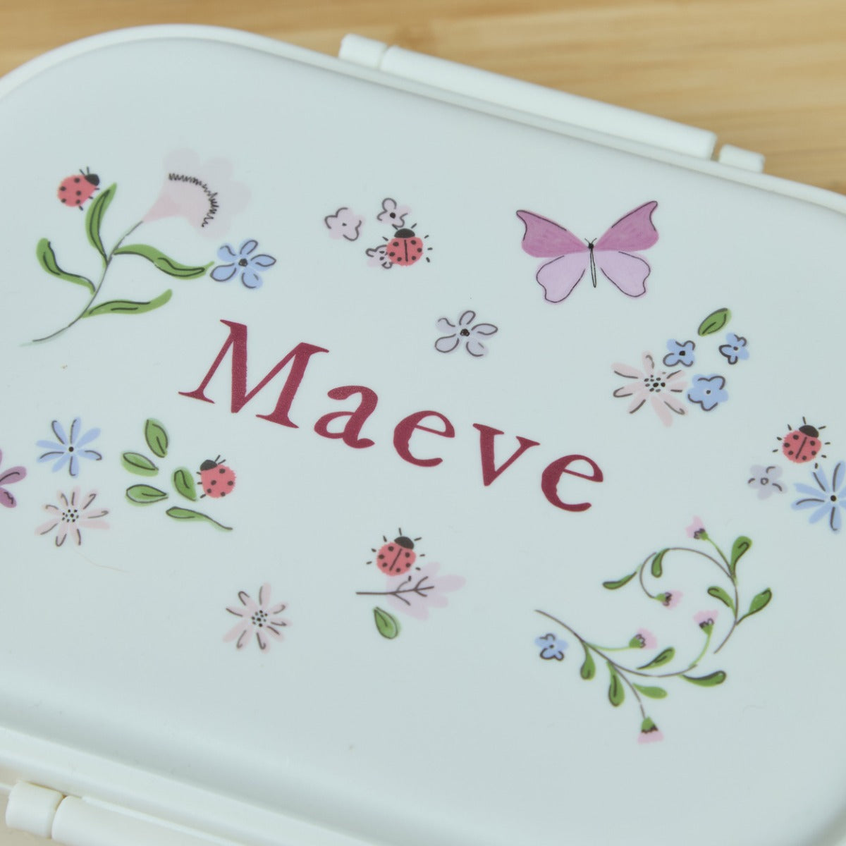 Personalised Lilac Floral Print Lunchbox