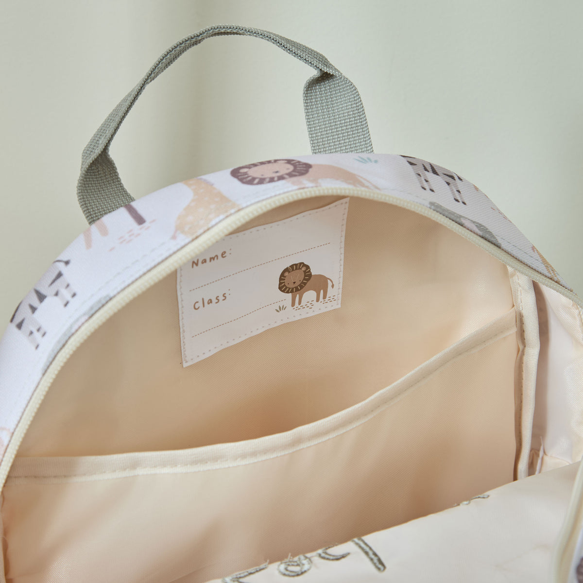 Personalised Neutral Safari Medium Backpack