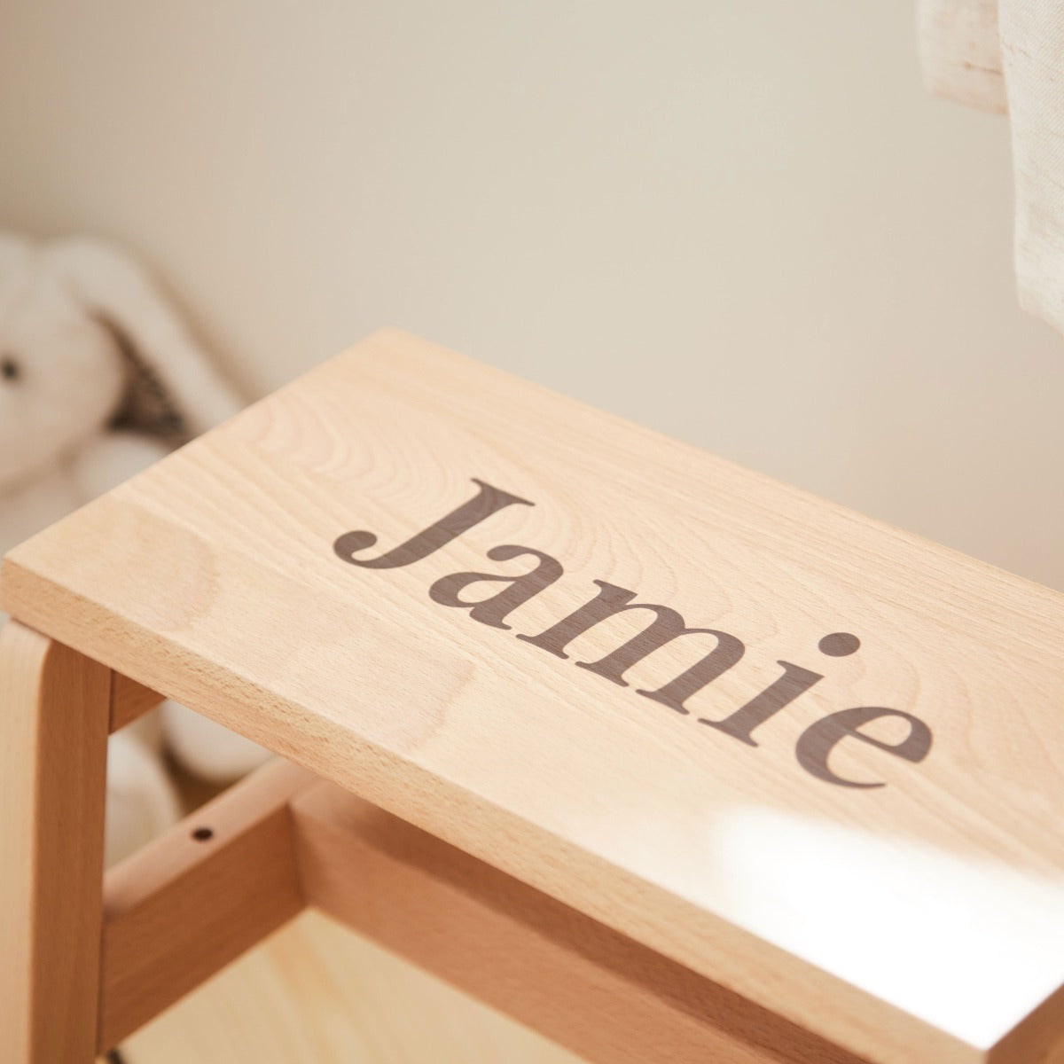 Personalised Kids Concept Adjustable Wooden Stool