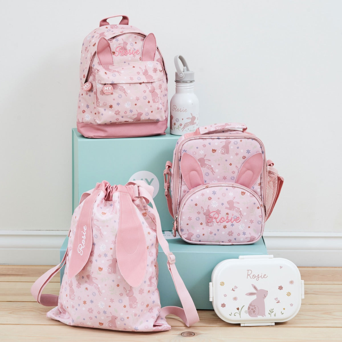 Personalised Pink Bunny Classic Mini Backpack with Ears