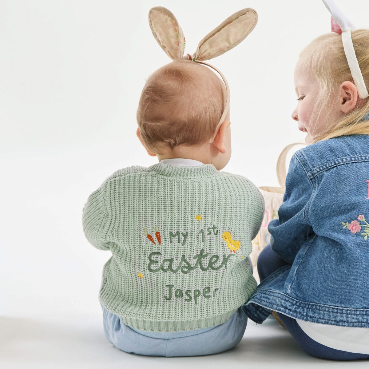 Personalised My 1st Easter Sage Cardigan