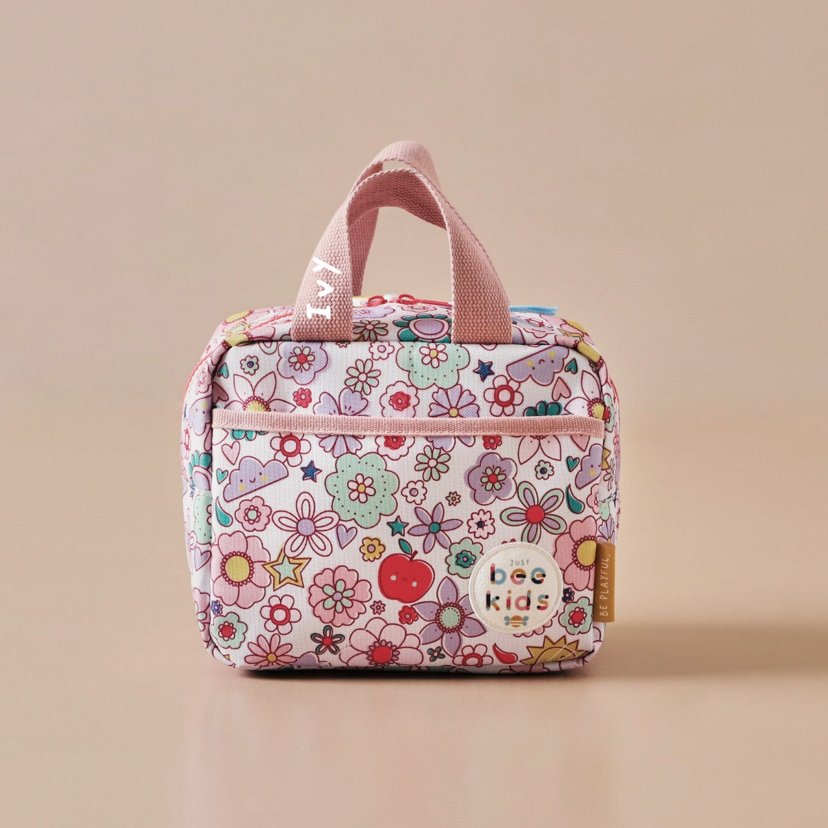 Personalised Just Bee Kids Retro Floral Lunch Bag
