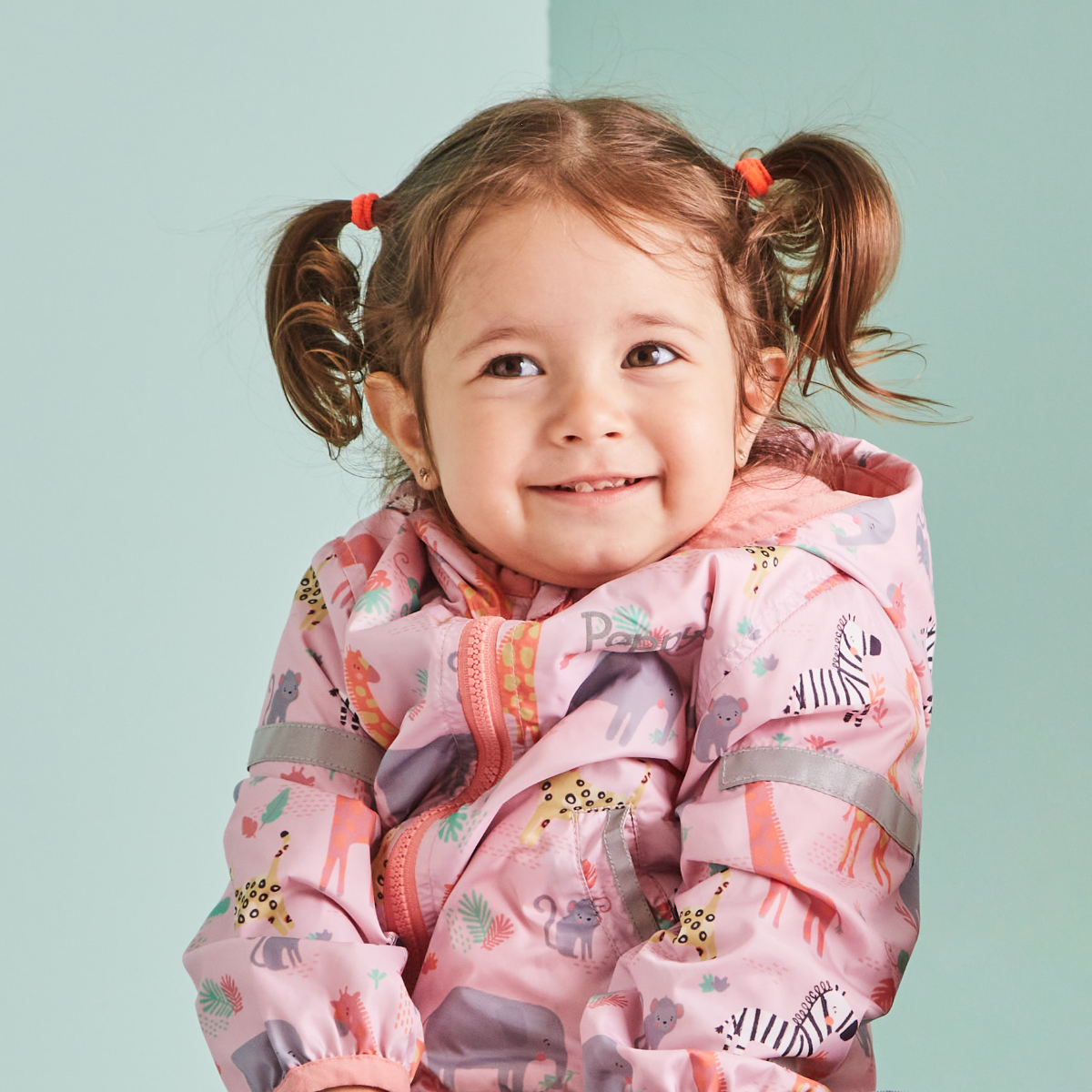Personalised Pink Safari Print Raincoat