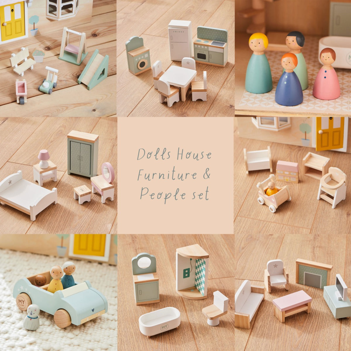 Dolls House Furniture & People Set