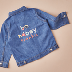 Personalised Just Bee Kids Children’s Be Happy Denim Jacket