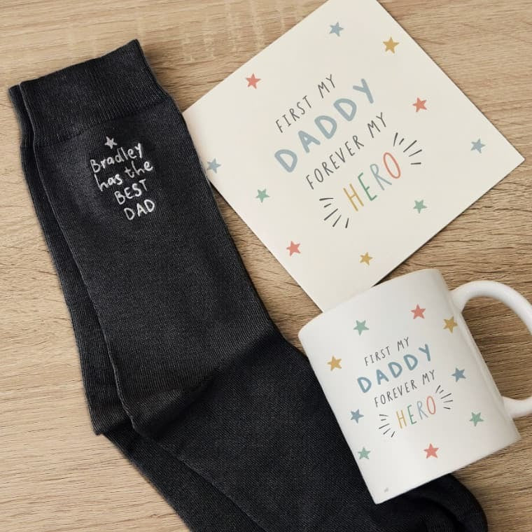 Personalised My Hero Father's Day Sock Gift Set