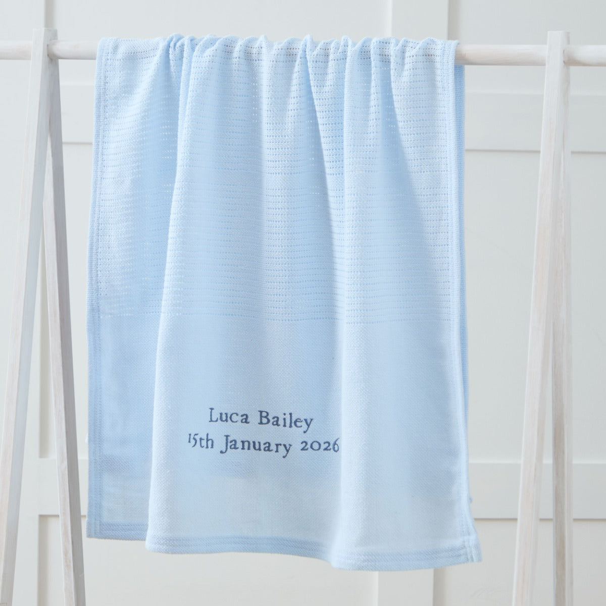 Personalised Blue Cellular Baby Blanket