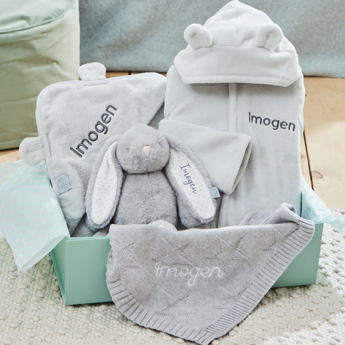 Personalised Grey Bedtime Essentials Gift Set