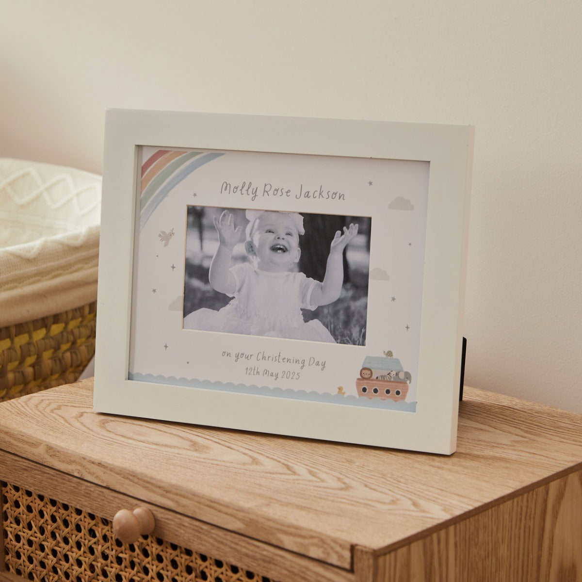 Personalised Noah's Ark Christening Photo Frame