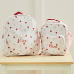 Personalised Tulip Heart Print Backpack & Lunch Bag Gift Set