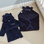 Personalised Navy Splash and Snuggle Gift Set