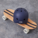 Personalised Navy Banwood Skateboard and Helmet Set