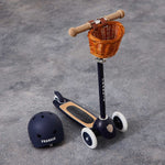 Personalised Navy Banwood Three-Wheel Scooter and Helmet Set