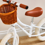 Personalised White Banwood First Go Balance Bike and Helmet Gift Set