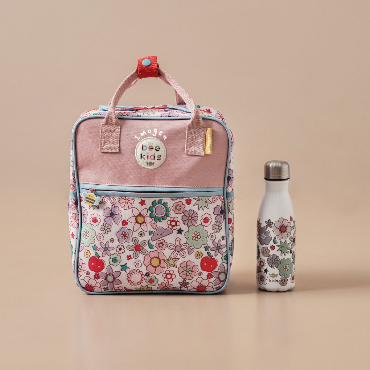 Just Bee Kids Retro Floral Backpack and Water Bottle Set