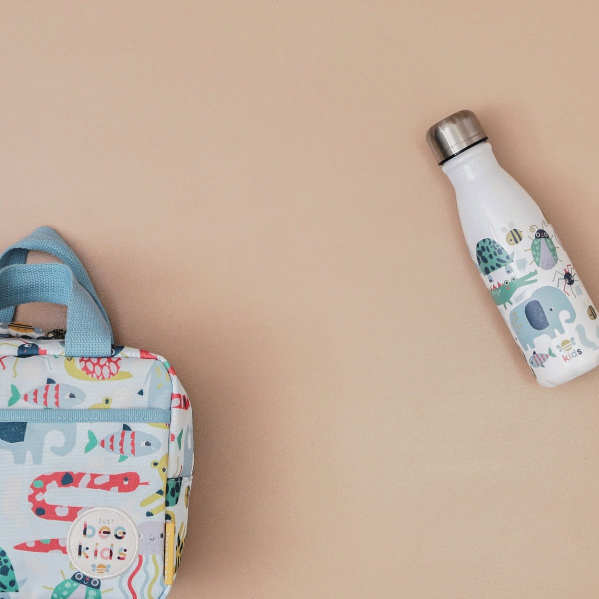 Just Bee Kids Animal Lunch Bag and Water Bottle Set